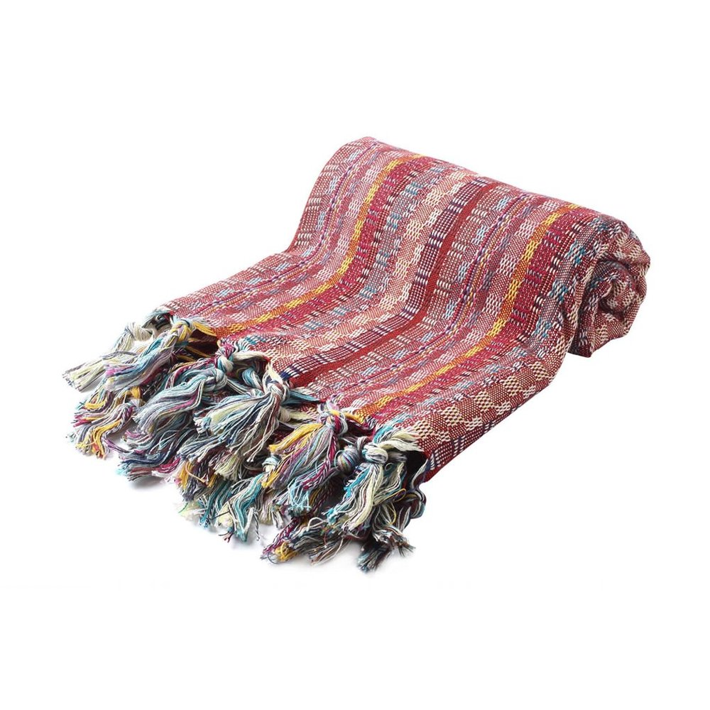 Sand Free Bohemian Red Turkish Towel - 100% Cotton Boho Towels - Picture 11 of 12
